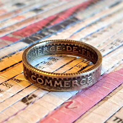 FRENCH Coin Ring Made With Genuine Coin From France Unique and Meaningful Jewelry for Sister Friend Mom European Travel Gift Anniversary - image3